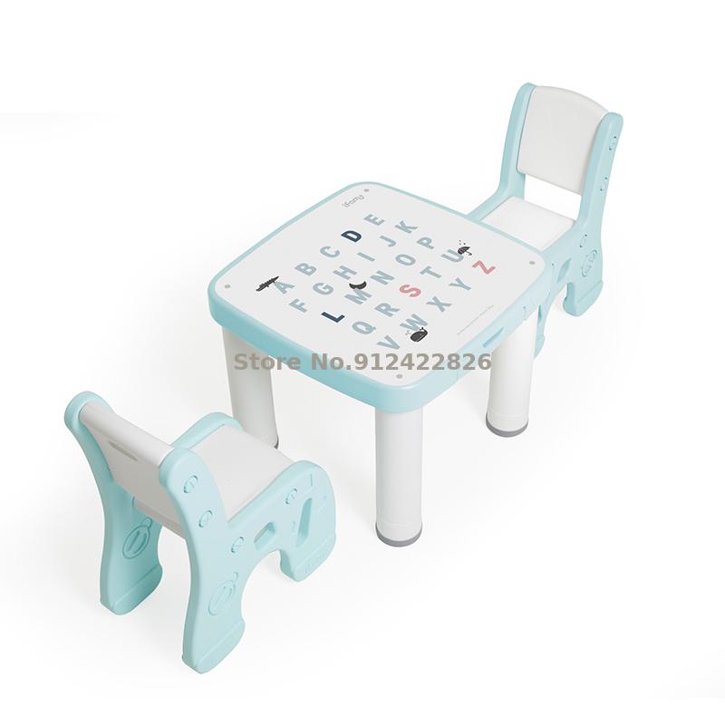 솜사탕 학습 테이블과 의자 세트 어린이 홈 데스크 학습 테이블 다목적 유치원 테이블과 의자